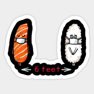 Social distancing sushi Sticker